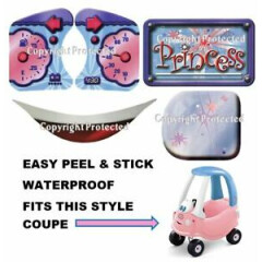 Replacement DECALS STICKERS fit Little Tikes Cozy Coupe Princess Peel & Stick 