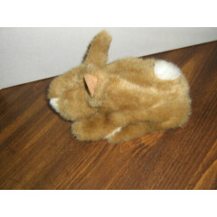 Lifelike Rabbit Hand Puppet with Realistic Soft Brown & White Fur - Plush Bunny