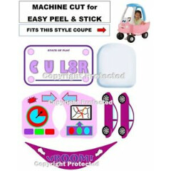 Replacement DECALS STICKERS for Little Tikes Cozy Coupe Peel & Stick Waterproof