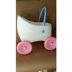 RARE Little Tikes White Pink Baby Buggy Doll Carriage Stroller Child's Toy