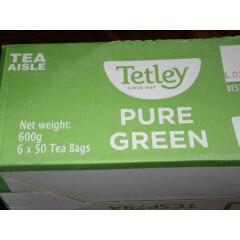 TETLEY PURE GREEN TEA 6 X 50 Tea Bags Teabags Full outer BB 08/22