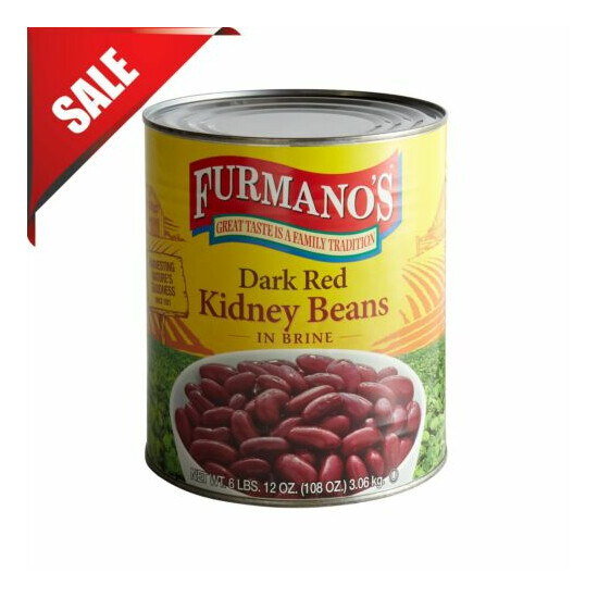 (Case of 6) #10 Bulk Can Dark Red Kidney Beans Supply Brine Gluten Free {1}