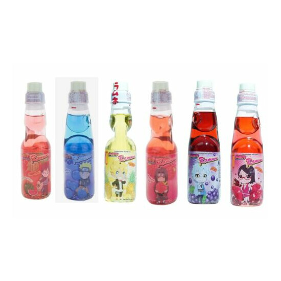 High-quality and easy in & our Ramune Japanese Soda, Multi-Flavor Variety 6- Pack, Anime Character Bottle - Food & Beverages Online Shop