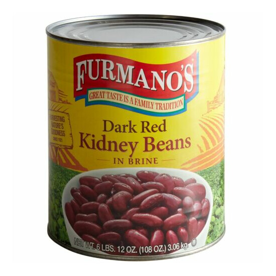 (Case of 6) #10 Bulk Can Dark Red Kidney Beans Supply Brine Gluten Free {3}